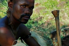 Ritratto di guerriero Zulu, Villaggio Shakaland, Provincia del KwaZulu-Natal, Sud Africa 2012
