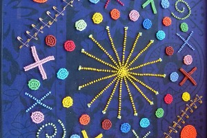 Gli abiti delle donne Xhosa vengono arricchiti da lavorazioni manuali complesse, con applicazioni di perline colorate, perle di vetro, spille da balia, semi, gusci ed altri materiali che li rendono pezzi unici e veri e propri capolavori, villaggio Lesedi, Sud africa 2012